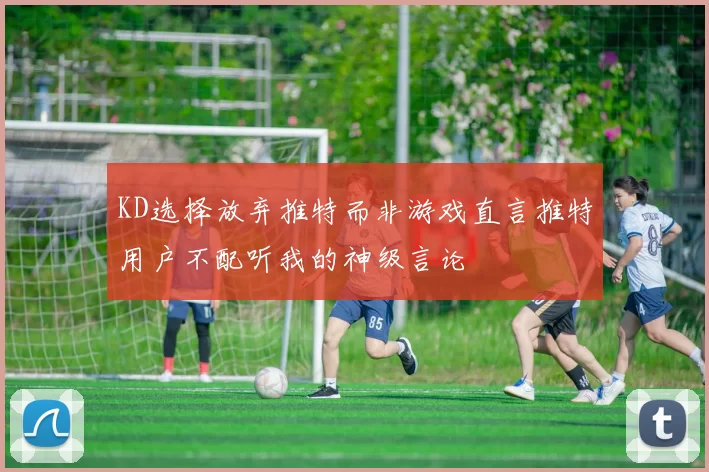 KD选择放弃推特而非游戏直言推特用户不配听我的神级言论