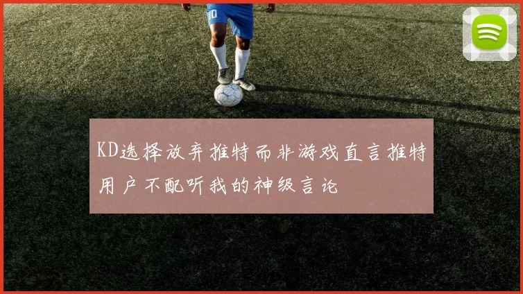 KD选择放弃推特而非游戏直言推特用户不配听我的神级言论